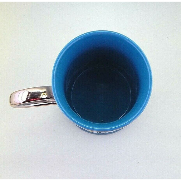 Orly Maison Floral Coffee Mug Teal Gold Handle 16 Oz - Picture 4 of 11